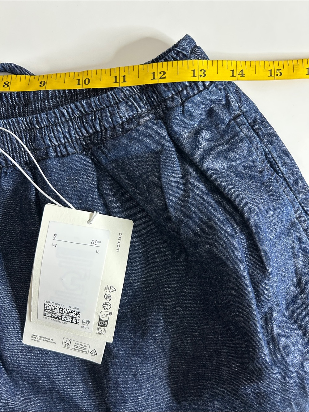 NWT COS DRAWSTRING DENIM SHORTS - Picture 10 of 14